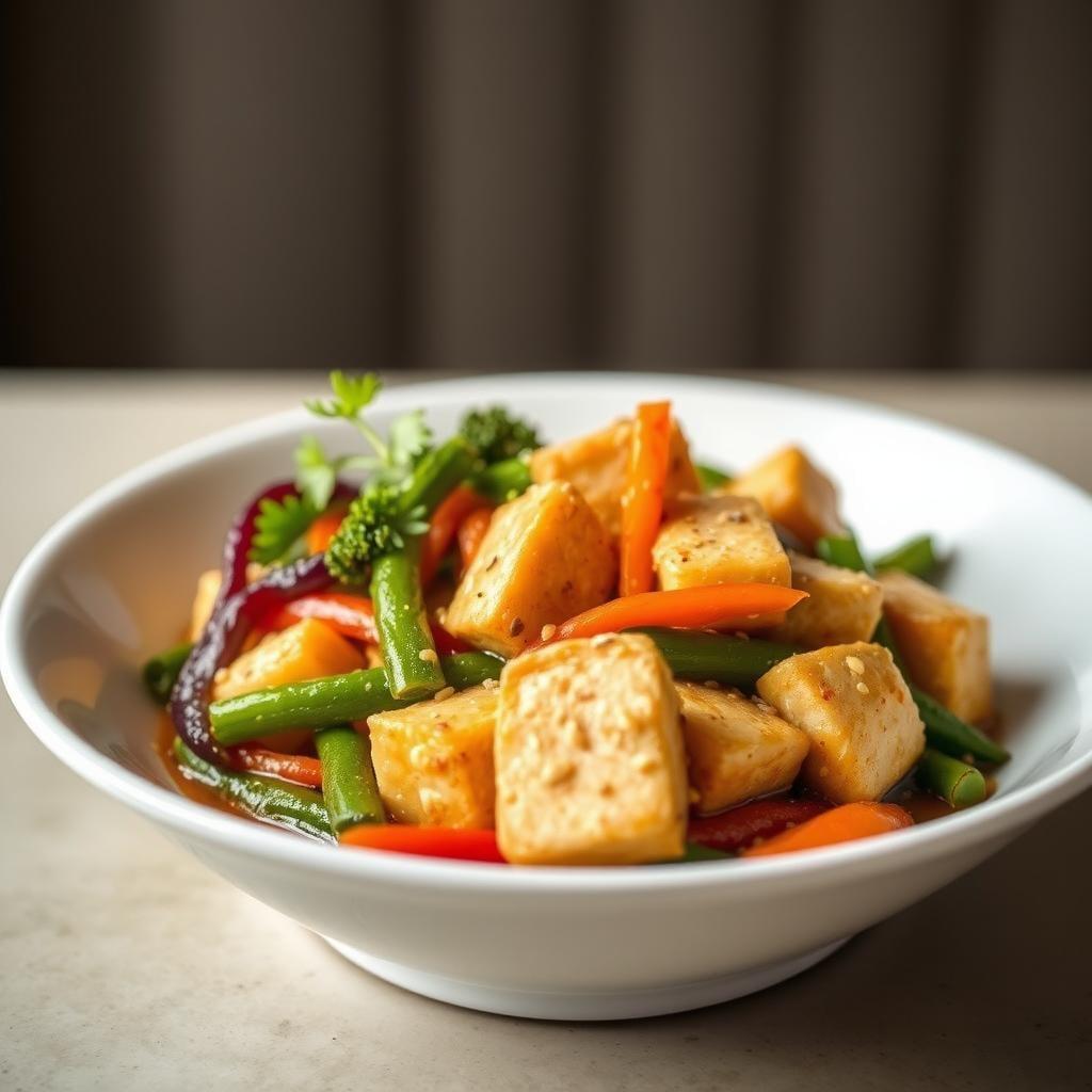 Sesame-Ginger Tofu Stir-Fry with Rainbow Vegetables Sesame-Ginger Tofu Stir-Fry with Rainbow Vegetables