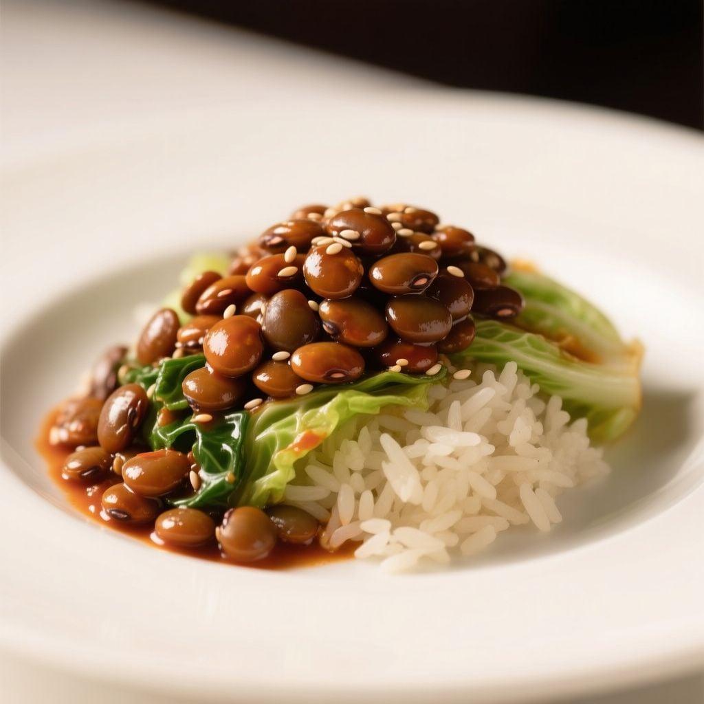 Gochujang-Glazed Brown Lentils with Sesame Cabbage & Rice Gochujang-Glazed Brown Lentils with Sesame Cabbage & Rice