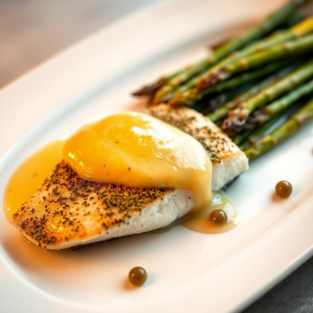 Herb-Crusted Trout with Lemon-Caper Sauce & Roasted Asparagus Herb-Crusted Trout with Lemon-Caper Sauce & Roasted Asparagus