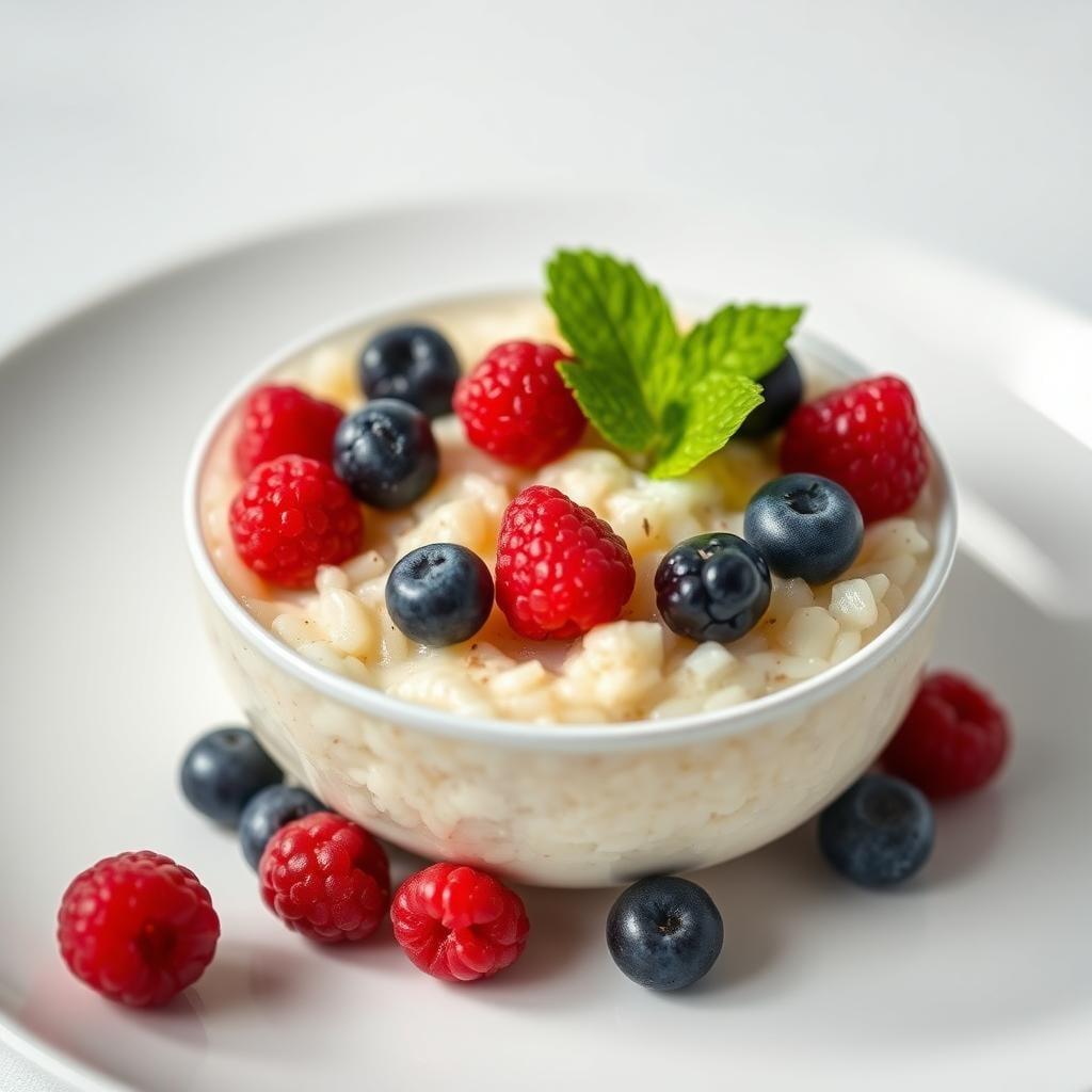 Maple Cinnamon Rice Pudding with Fresh Berries Maple Cinnamon Rice Pudding with Fresh Berries