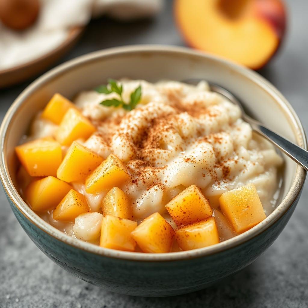 Make-Ahead Cinnamon Peach White Rice Porridge Make-Ahead Cinnamon Peach White Rice Porridge