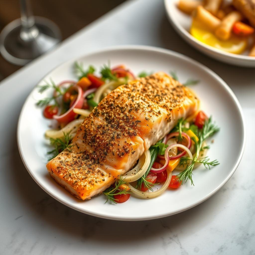 Mediterranean Herb-Crusted Salmon Salad Mediterranean Herb-Crusted Salmon Salad