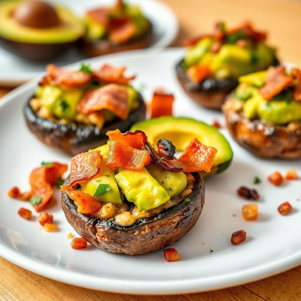 Avocado & Bacon Stuffed Portobello Mushrooms Avocado & Bacon Stuffed Portobello Mushrooms