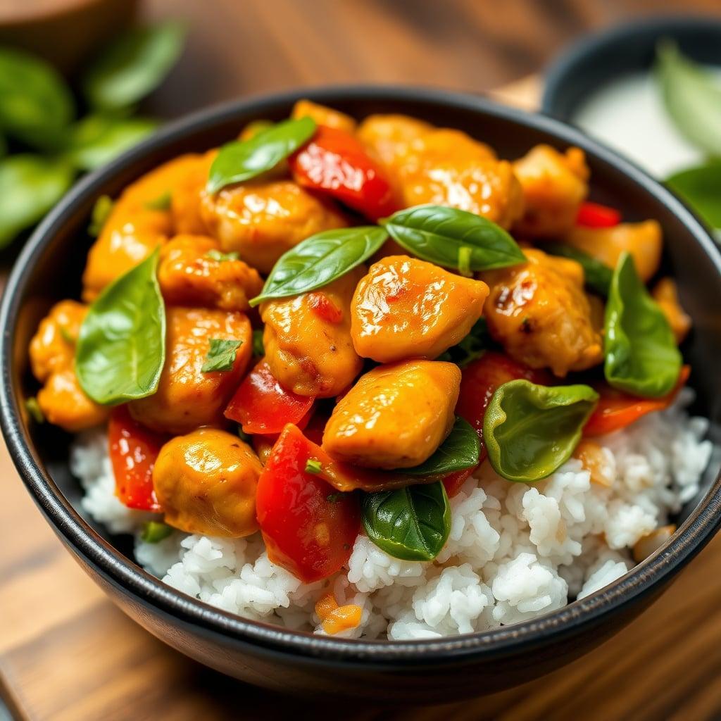 Thai-Inspired Chicken and Vegetable Stir-Fry with Basil Thai-Inspired Chicken and Vegetable Stir-Fry with Basil