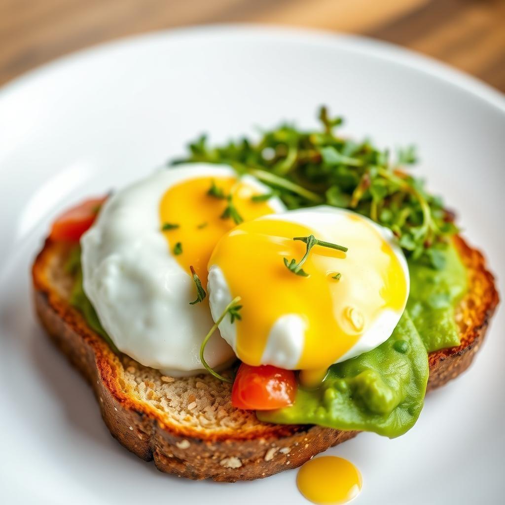 Avocado Toast with Poached Eggs & Microgreens