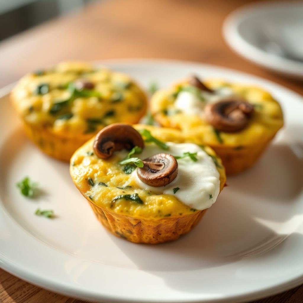 Spinach and Mushroom Egg White Muffins with Cottage Cheese Spinach and Mushroom Egg White Muffins with Cottage Cheese