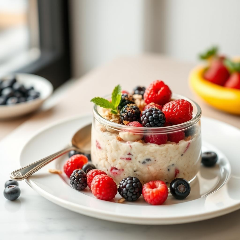 Maple Cinnamon Overnight Oats with Mixed Berries Maple Cinnamon Overnight Oats with Mixed Berries