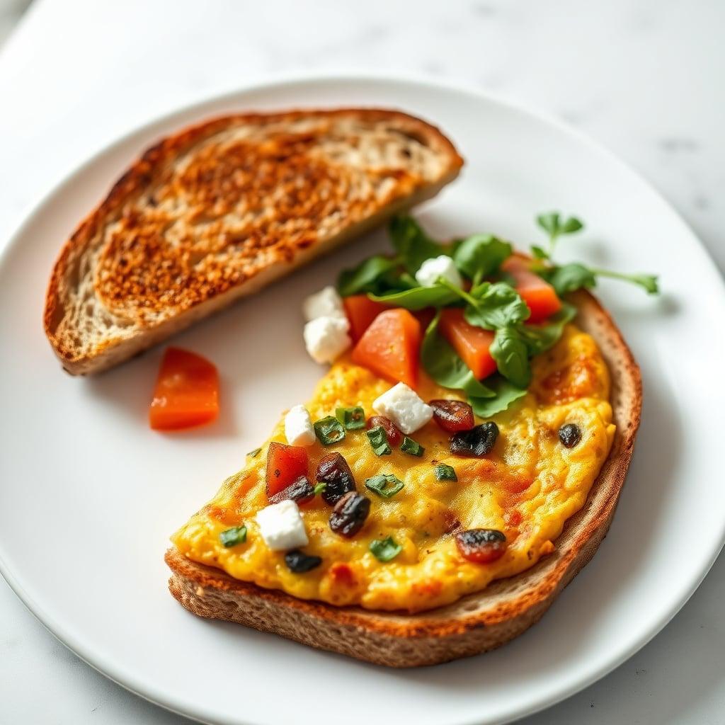 Mediterranean Vegetable Frittata with Feta and Whole Grain Toast Mediterranean Vegetable Frittata with Feta and Whole Grain Toast