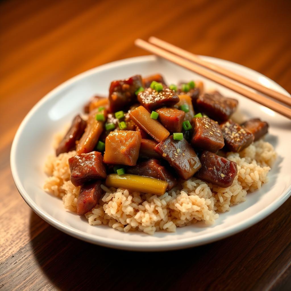 Sesame Ginger Beef Stir-Fry with Brown Rice Sesame Ginger Beef Stir-Fry with Brown Rice