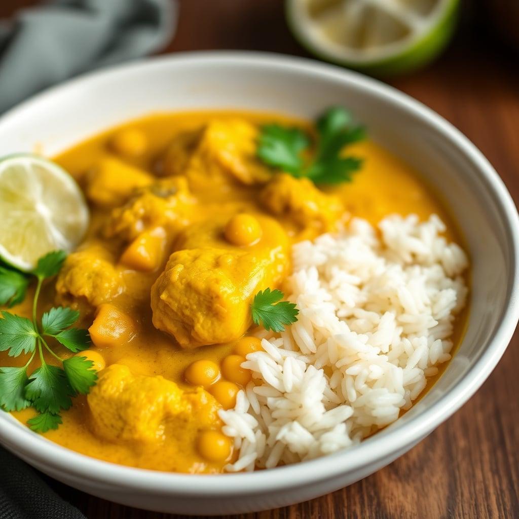 Leftover Coconut Chicken and Chickpea Curry with Fragrant Basmati Rice Leftover Coconut Chicken and Chickpea Curry with Fragrant Basmati Rice