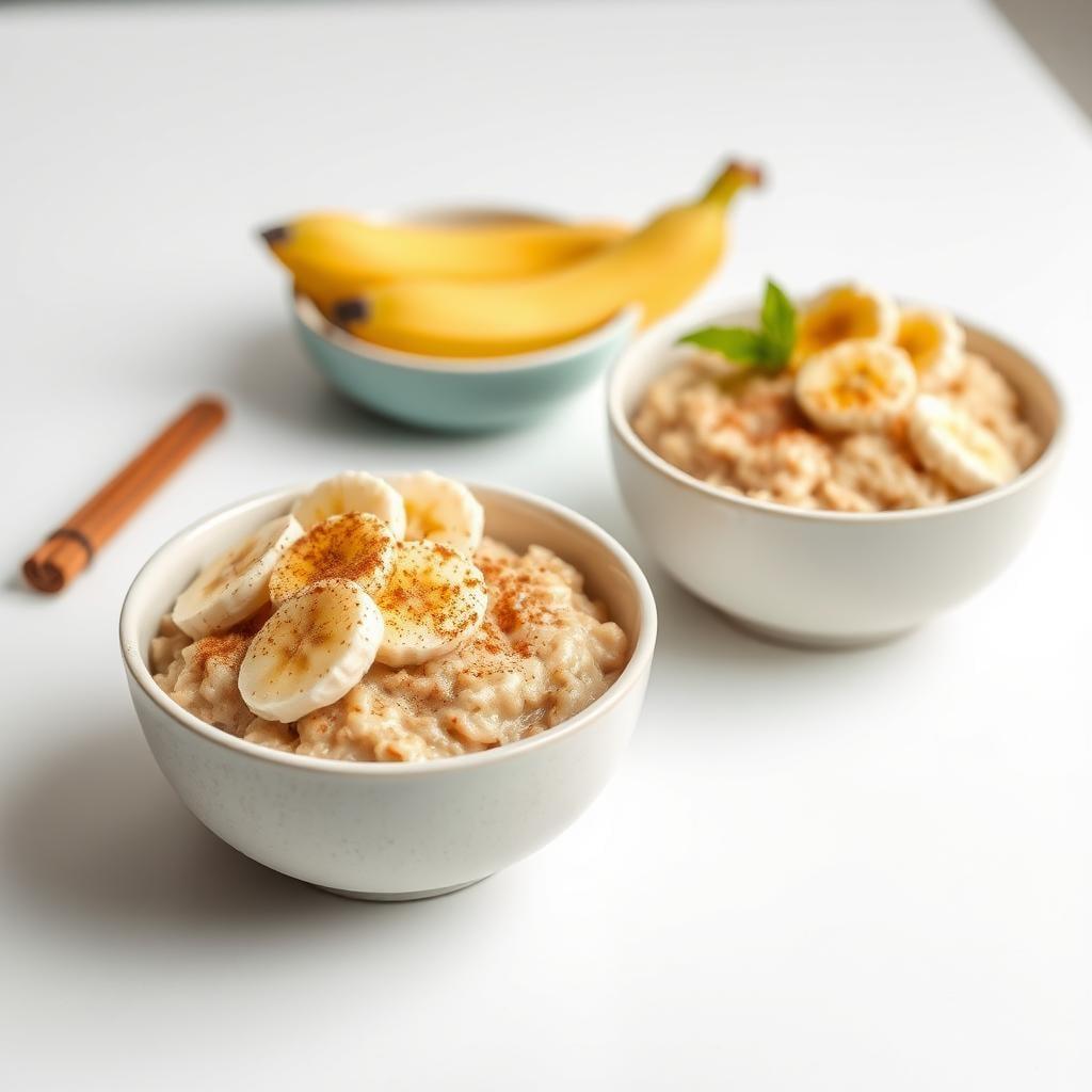 Banana Oatmeal Breakfast Bowls with Cinnamon