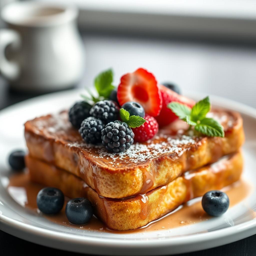 Maple Cinnamon French Toast with Fresh Berries Maple Cinnamon French Toast with Fresh Berries