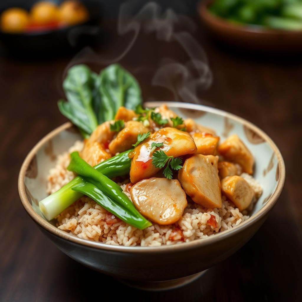 Vietnamese Lemongrass Chicken Stir-Fry with Brown Rice and Bok Choy Vietnamese Lemongrass Chicken Stir-Fry with Brown Rice and Bok Choy