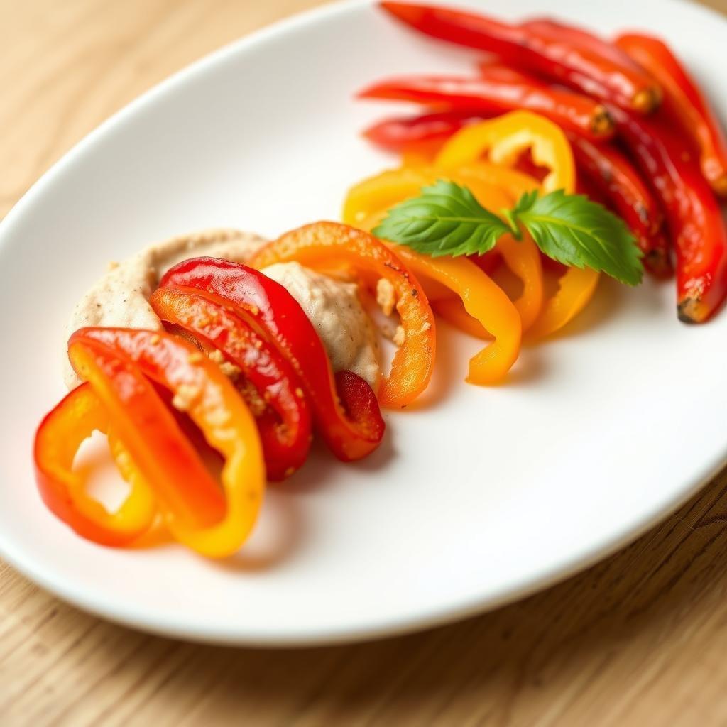 Bell Pepper Strips with Hummus