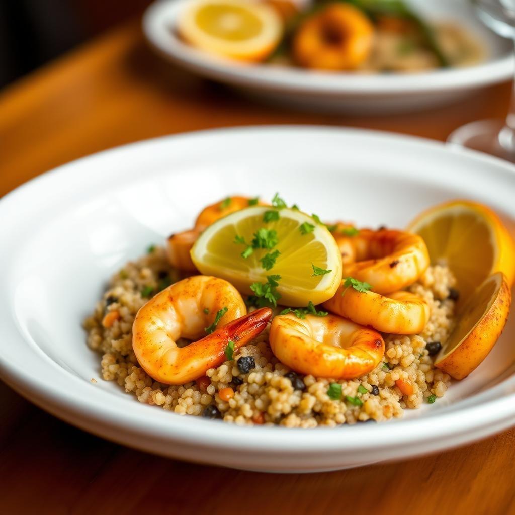 Citrus-Glazed Seafood Skillet with Herbed Quinoa Citrus-Glazed Seafood Skillet with Herbed Quinoa