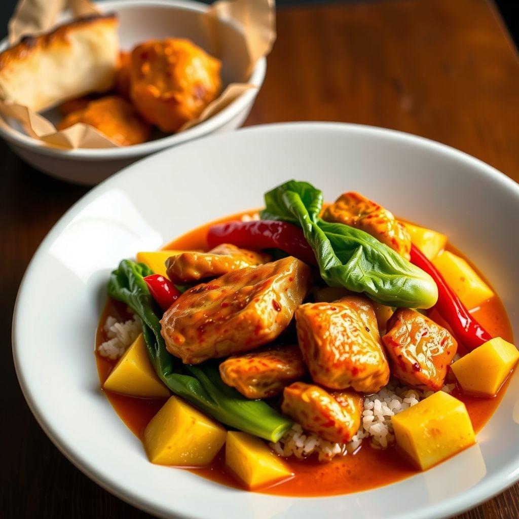 Thai Red Curry Chicken with Potatoes and Bok Choy Thai Red Curry Chicken with Potatoes and Bok Choy