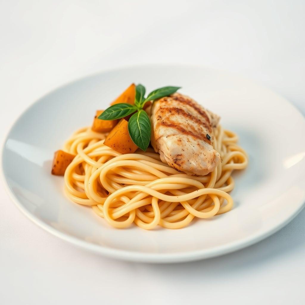 Al Dente Rigatoni with Pan-Seared Chicken, Roasted Butternut Squash, and Sage Brown Butter