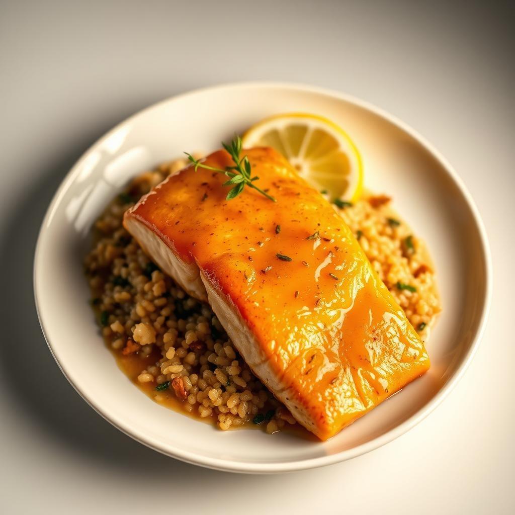 Lemon Glazed Salmon with Herb Quinoa