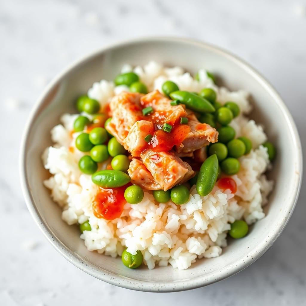 Sriracha Tuna and Edamame Rice Bowl Sriracha Tuna and Edamame Rice Bowl