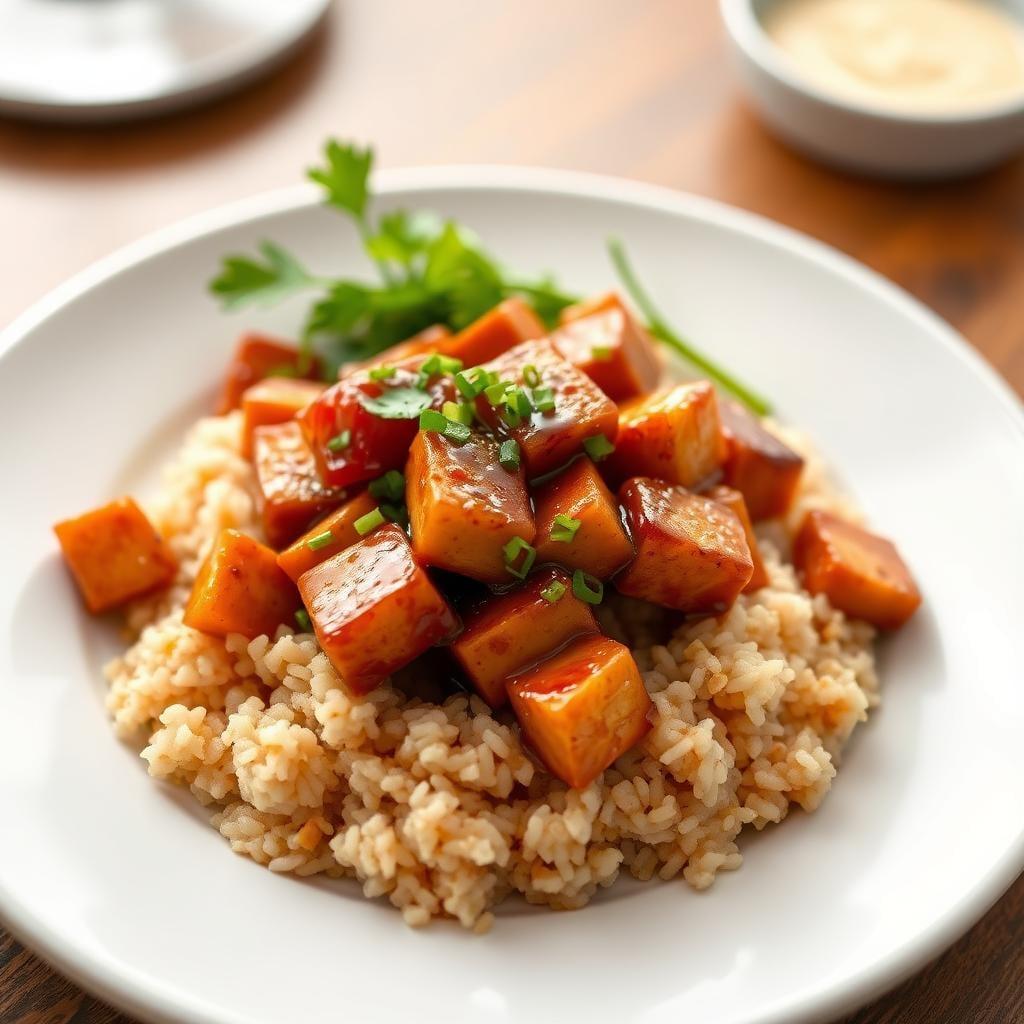 Teriyaki Glazed Tofu Stir-Fry with Brown Rice Teriyaki Glazed Tofu Stir-Fry with Brown Rice