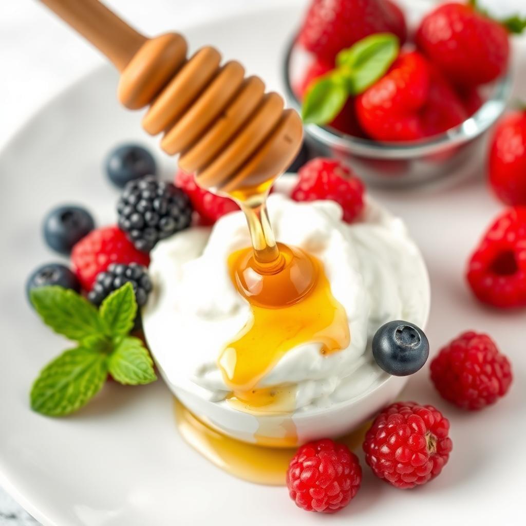 Greek Yogurt with Honey and Mixed Berries Greek Yogurt with Honey and Mixed Berries