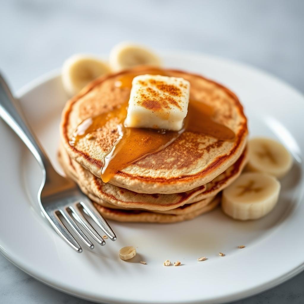Whole Grain Banana Pancakes with Honey-Cinnamon Butter