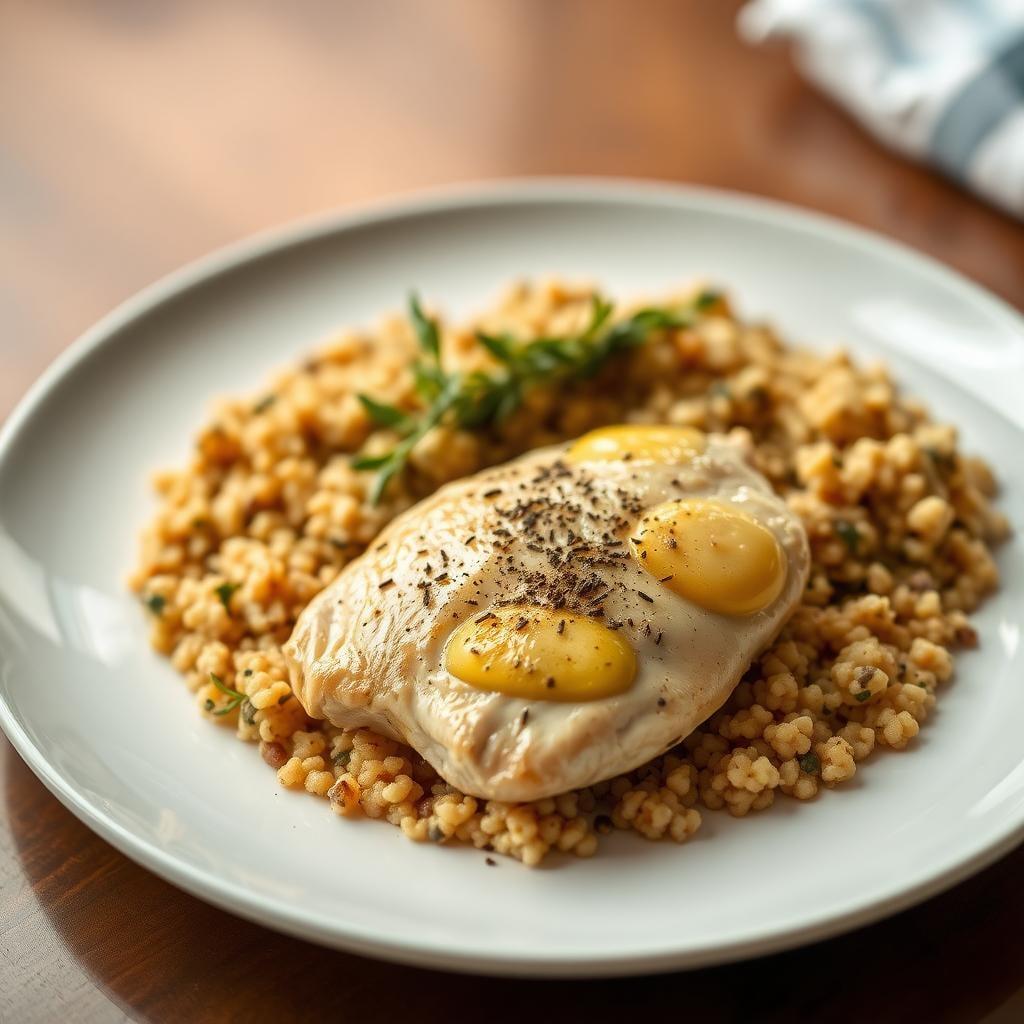 Lemon Garlic Butter Chicken with Herbed Couscous Lemon Garlic Butter Chicken with Herbed Couscous
