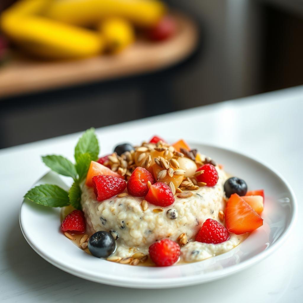 Overnight Oats with Seasonal Fruit & Toasted Seeds Overnight Oats with Seasonal Fruit & Toasted Seeds