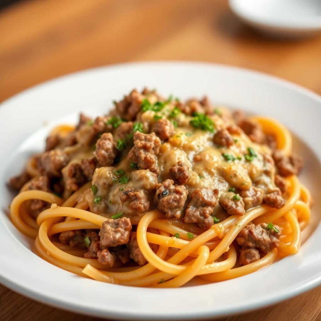 Cheesy Beef and Pasta Skillet