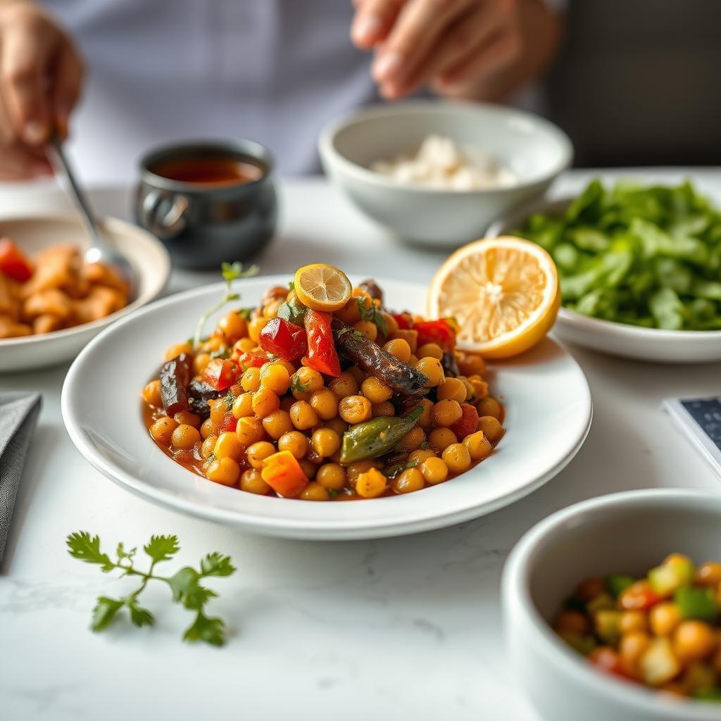 Moroccan Chickpea & Vegetable Tagine with Preserved Lemon Moroccan Chickpea & Vegetable Tagine with Preserved Lemon