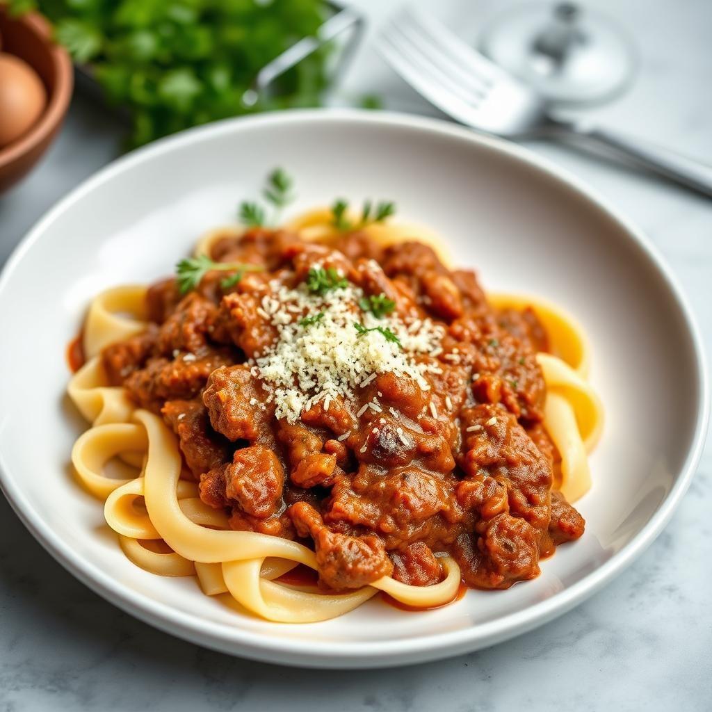 Rustic Elk Bolognese with Fresh Pappardelle Rustic Elk Bolognese with Fresh Pappardelle
