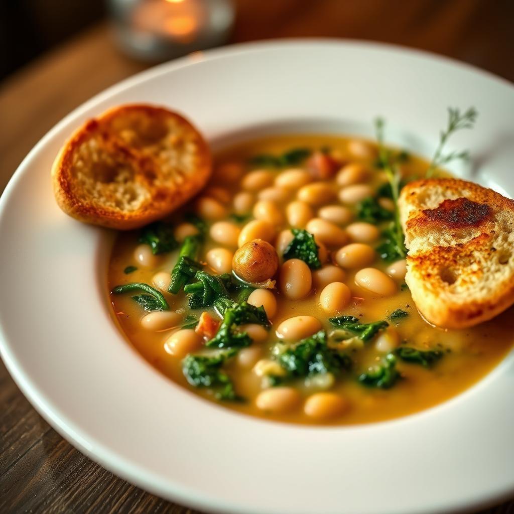 Tuscan White Bean & Kale Soup with Garlic Crostini Tuscan White Bean & Kale Soup with Garlic Crostini