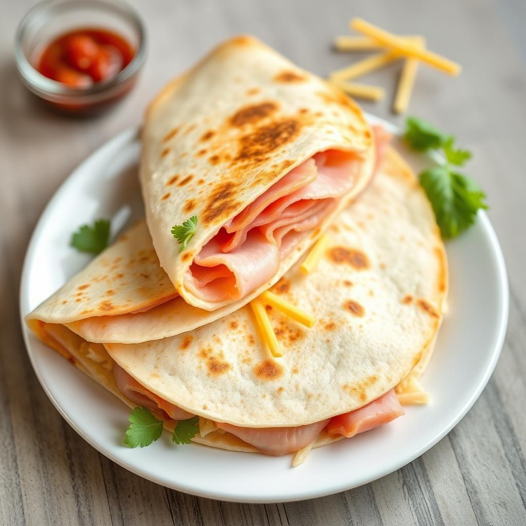 Quick Ham and Cheese Quesadilla Quick Ham and Cheese Quesadilla