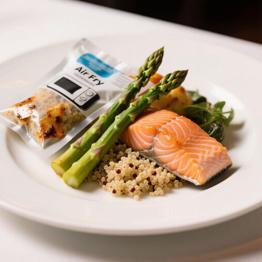 Air-Fryer Salmon with Asparagus and Microwave Quinoa Air-Fryer Salmon with Asparagus and Microwave Quinoa