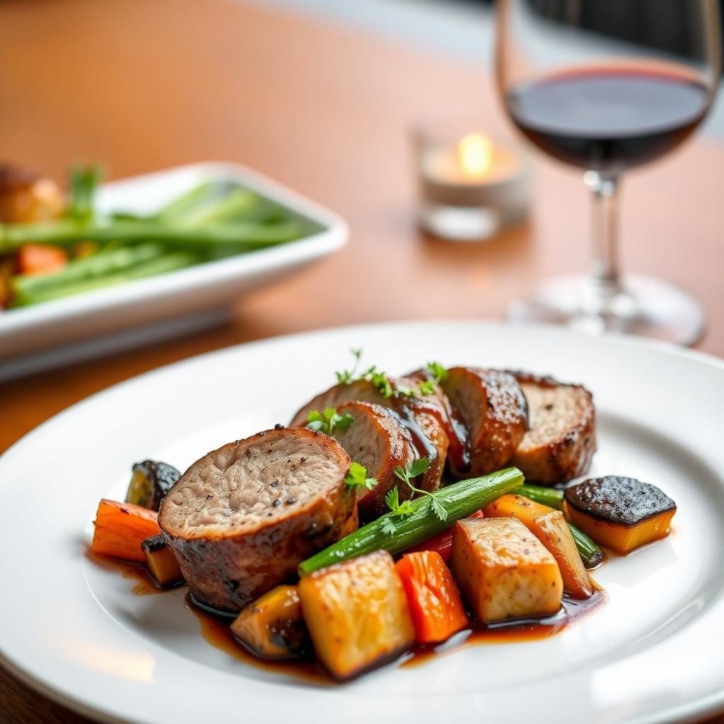 Balsamic Glazed Pork Tenderloin with Roasted Vegetables