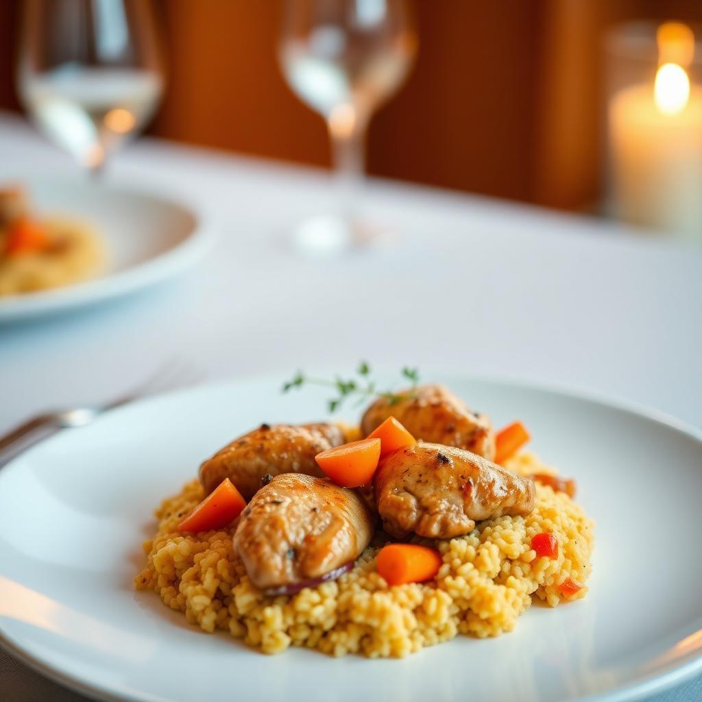 Moroccan-Spiced Chicken Tagine with Preserved Lemon and Apricot Couscous Moroccan-Spiced Chicken Tagine with Preserved Lemon and Apricot Couscous