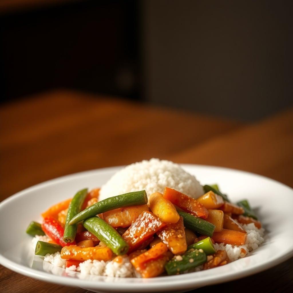 Quick Teriyaki Stir-Fry with Vegetables and Rice Quick Teriyaki Stir-Fry with Vegetables and Rice
