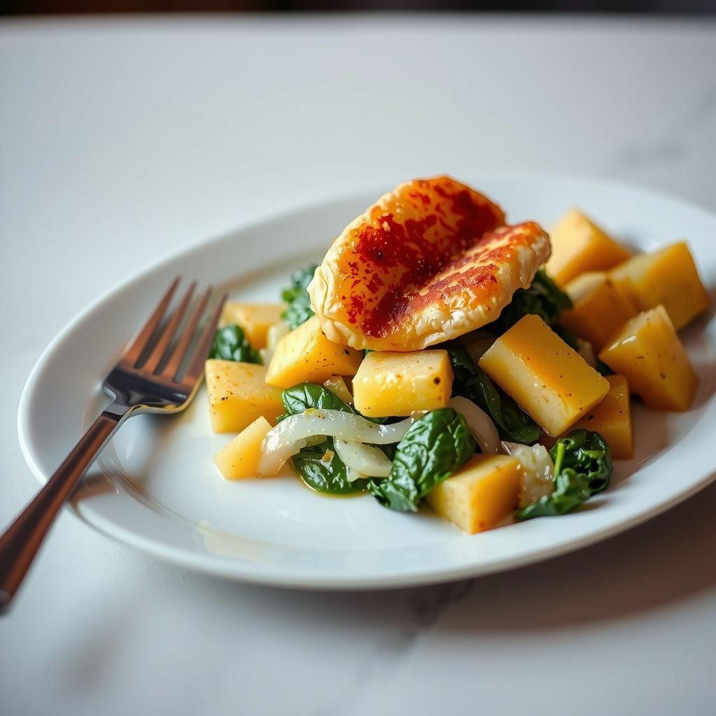 Swiss-Style Crispy Potato & Spinach Hash Swiss-Style Crispy Potato & Spinach Hash
