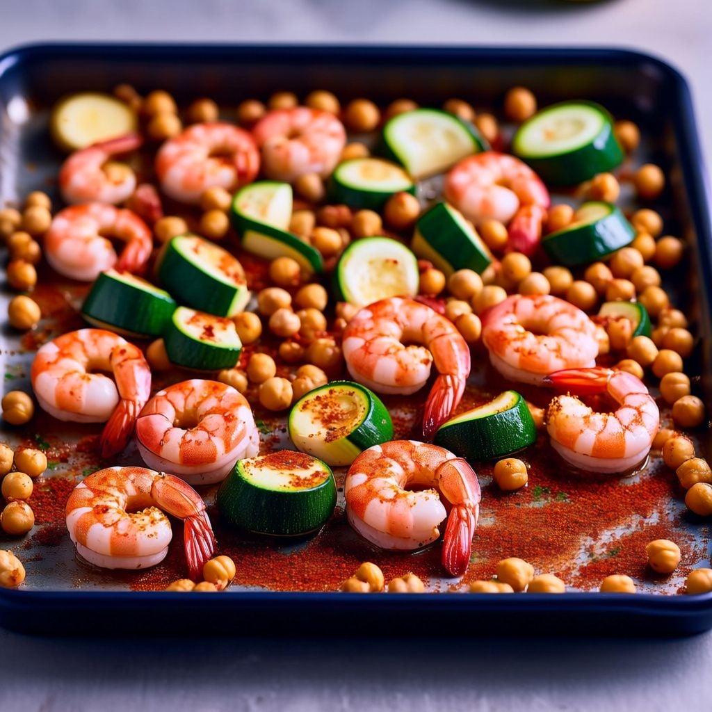 Sheet Pan Harissa-Spiced Shrimp with Zucchini and Chickpeas Sheet Pan Harissa-Spiced Shrimp with Zucchini and Chickpeas