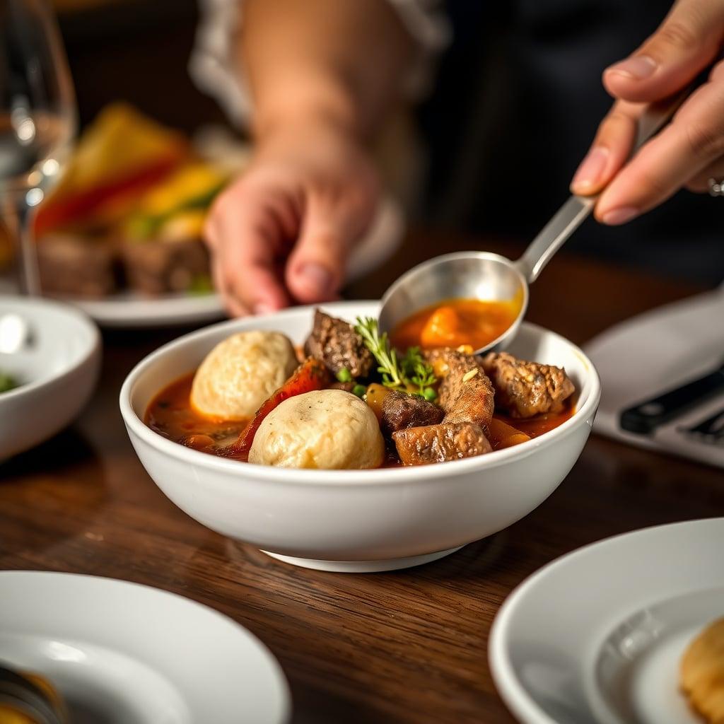 Hearty Beef and Root Vegetable Stew with Herb Dumplings Hearty Beef and Root Vegetable Stew with Herb Dumplings