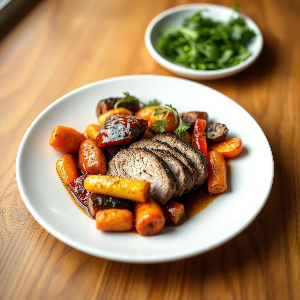 Balsamic Glazed Pork Tenderloin with Roasted Vegetables