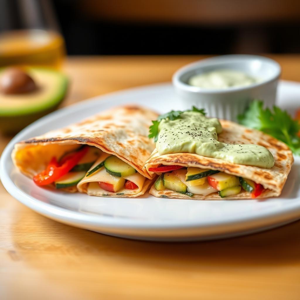 Zucchini & Cheese Quesadillas with Avocado Cream Zucchini & Cheese Quesadillas with Avocado Cream
