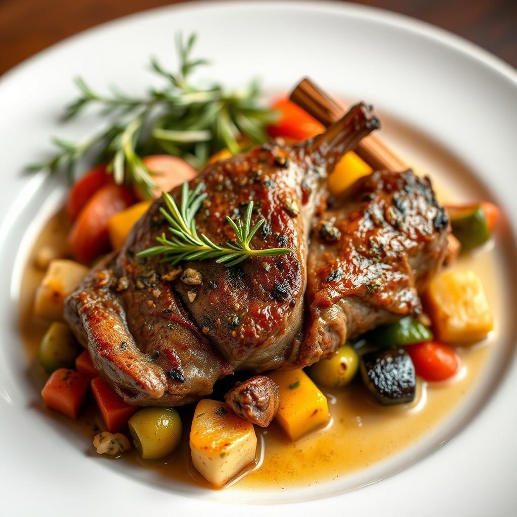 Rosemary-Garlic Roasted Lamb with Mediterranean Vegetables Rosemary-Garlic Roasted Lamb with Mediterranean Vegetables