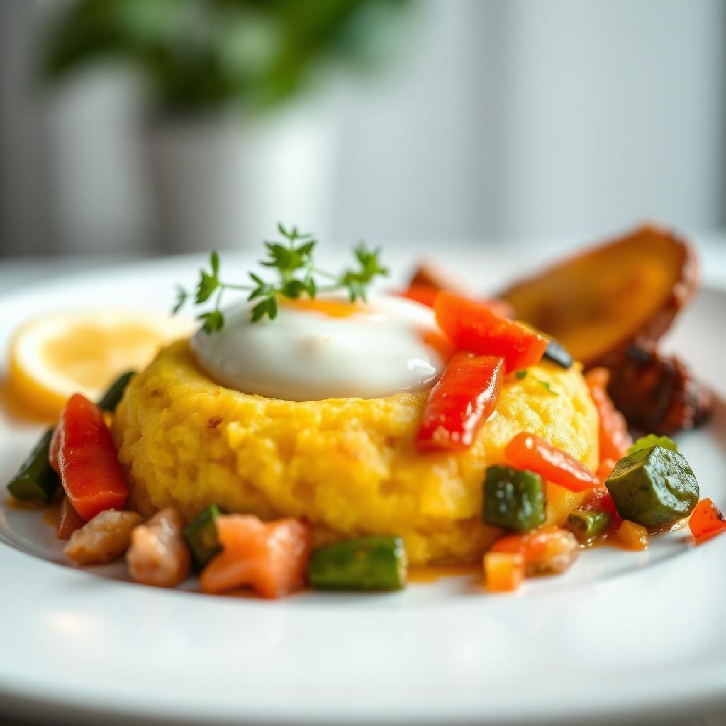 Savory Breakfast Polenta with Sautéed Vegetables Savory Breakfast Polenta with Sautéed Vegetables
