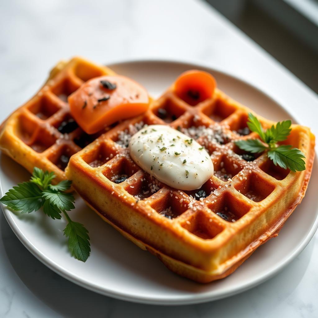 Savory Breakfast Cornmeal Waffles Savory Breakfast Cornmeal Waffles