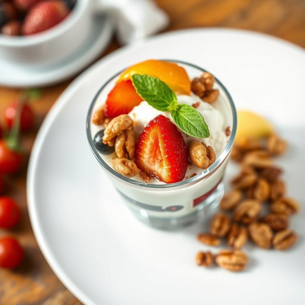 Greek Yogurt Parfait with Honey-Roasted Nuts & Fruit Greek Yogurt Parfait with Honey-Roasted Nuts & Fruit