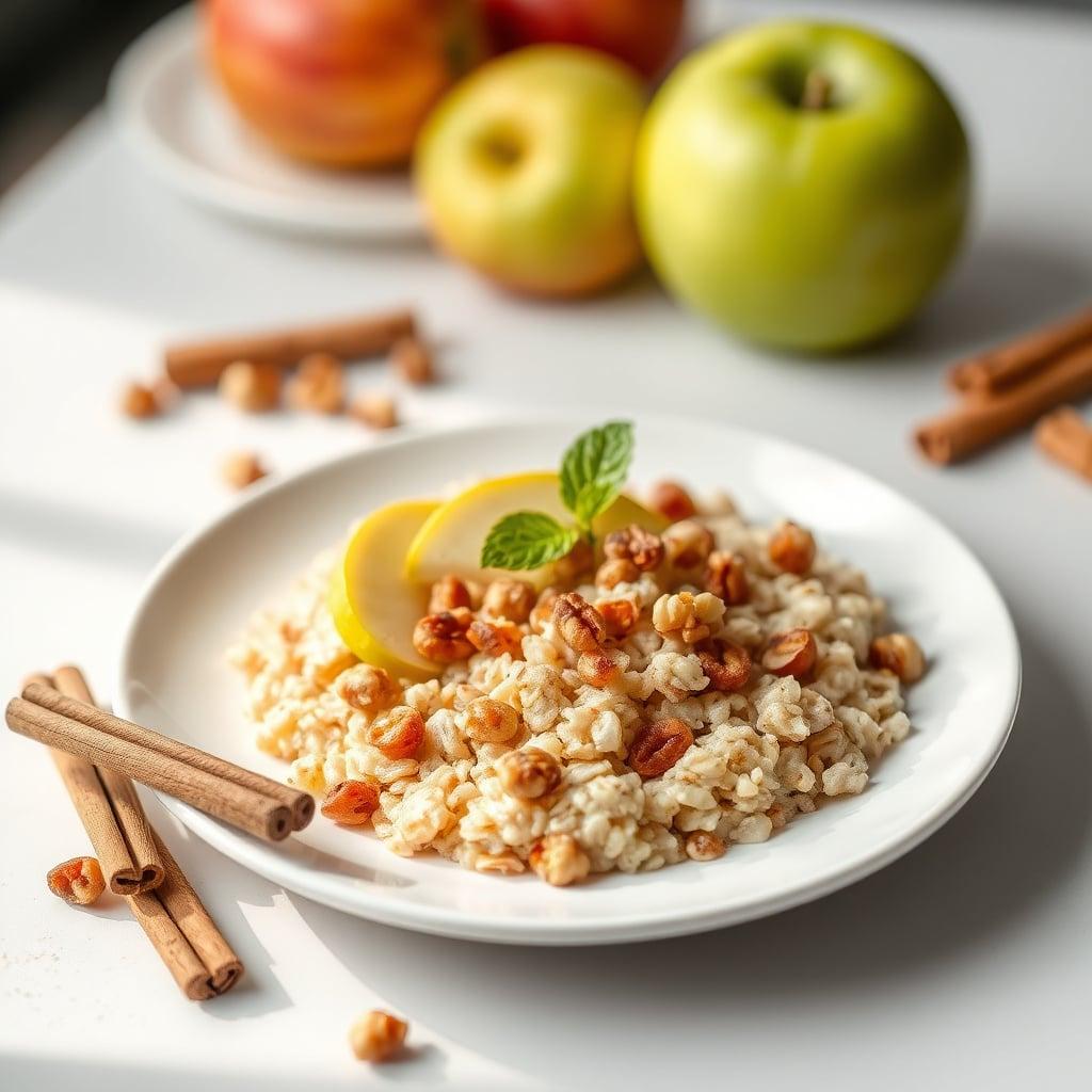 Apple-Cinnamon Steel Cut Oats with Toasted Walnuts