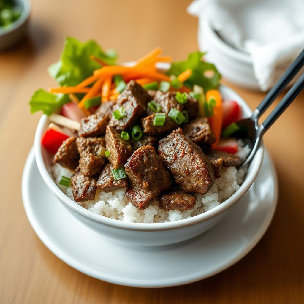 Korean-Inspired Beef & Vegetable Rice Bowl Korean-Inspired Beef & Vegetable Rice Bowl