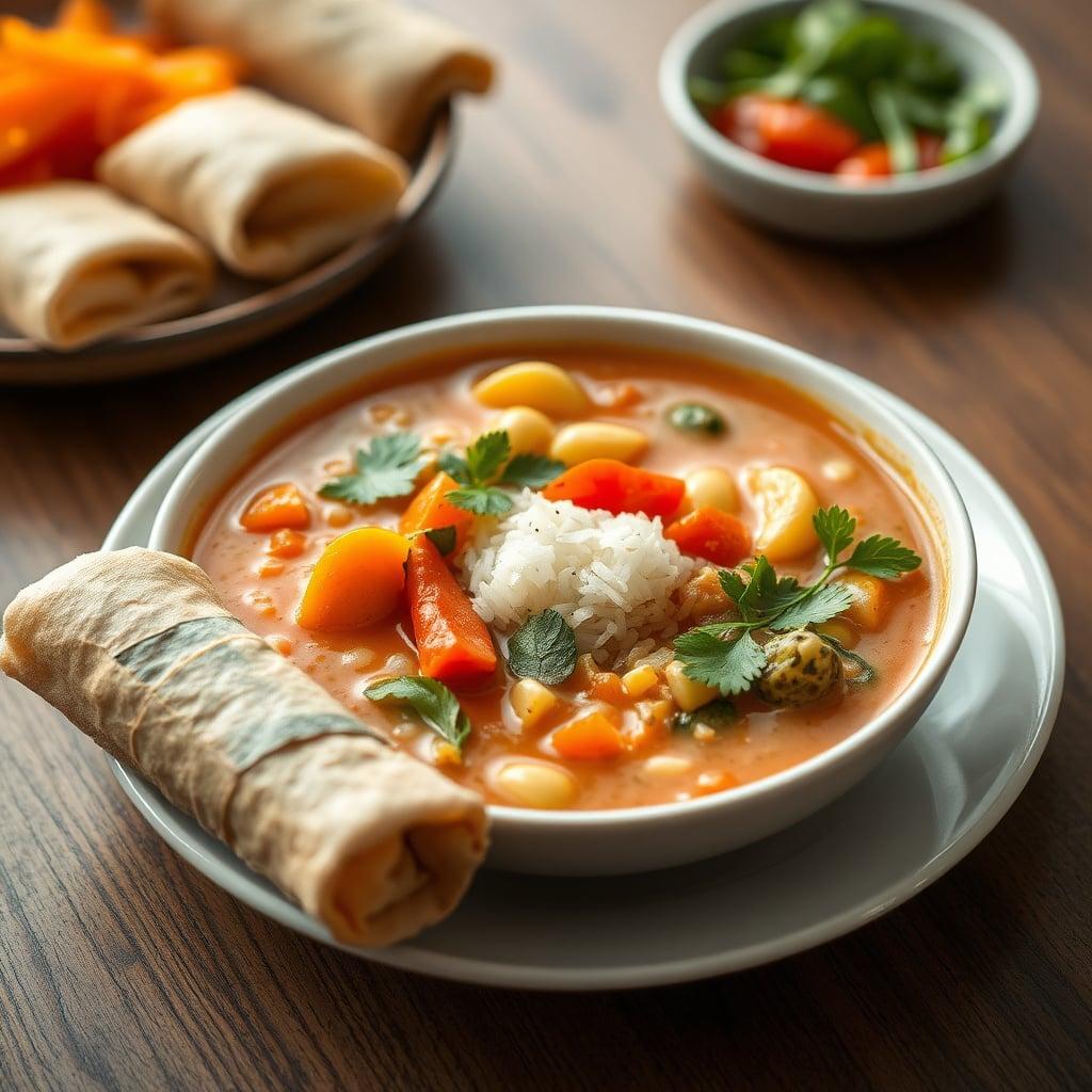 Rustic Vegetable & Rice Soup with Herb Rolls Rustic Vegetable & Rice Soup with Herb Rolls