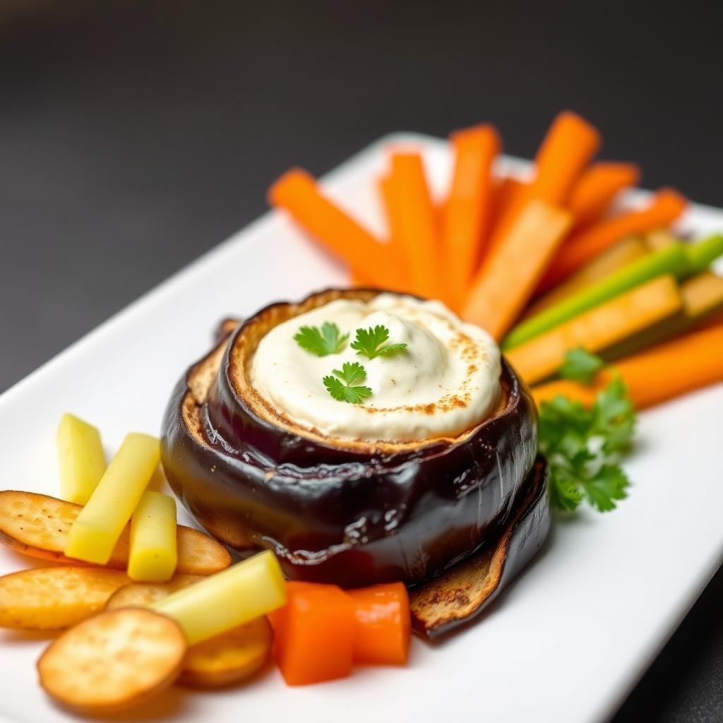 Roasted Eggplant Dip with Crudités Roasted Eggplant Dip with Crudités